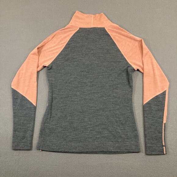 Smartwool Merino 250 Crossover Neck Sweater Top Pink Gray Long Sleeve Size M - Picture 2 of 11
